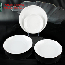 Fengmei Melamine Plate 8 Inch Deep Disc Soup Pan Red Burning Fish Pan Large Vegetable Dish Anti-Fall Plastic Basin P527