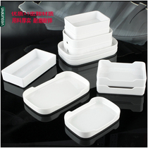 Fengmei Fire Pot Shop Stacked Vegetable Han Style Grilled Meat Pan Rectangular Dense Amine Imitation Porcelain Dish Self Buffet Pan P067-1