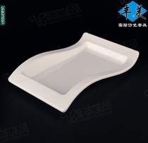 Fengmei melamine imitation porcelain plate 9 inch wave plate White special dish dish soup pot plastic anti-drop plate P147