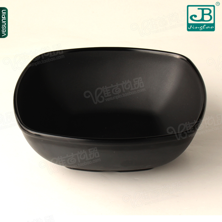 Gabamemine tableware Japanese black bowl four square plastic pepper Wudong Noodle Bowl 6 inch imitation bowl C201