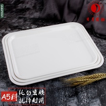 Sun Moon melamine A5 imitation porcelain tray hotel restaurant serving plate pure white bread plate water Cup plate display plate commercial