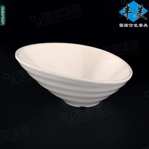 Fengmei creative specialty dish bowl 6 inch diagonal bowl melamine imitation porcelain bowl Western food snack bowl salad bowl LB065