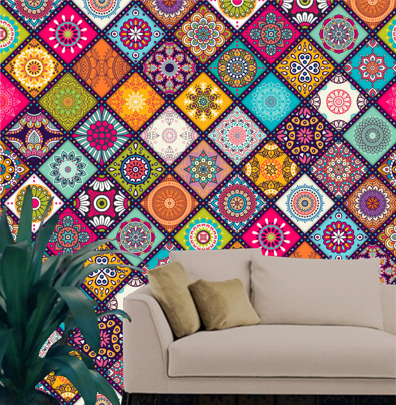 Floor stickers decorative wall stickers waterproof self-adhesive wallpaper tile stickers kitchen bathroom living room wallpaper self-adhesive stickers