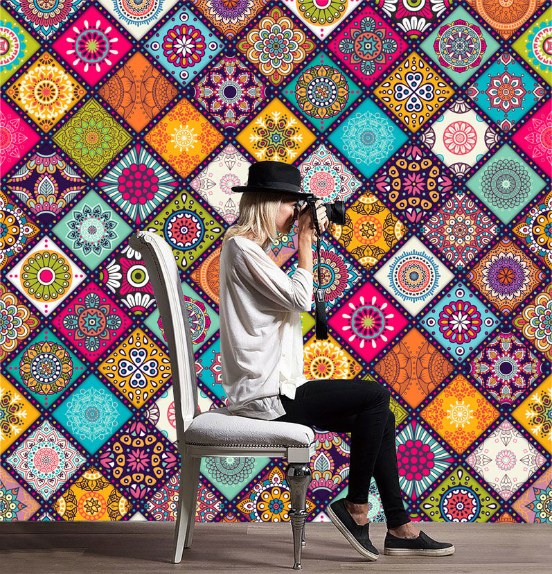 Floor stickers decorative wall stickers waterproof self-adhesive wallpaper tile stickers kitchen bathroom living room wallpaper self-adhesive stickers