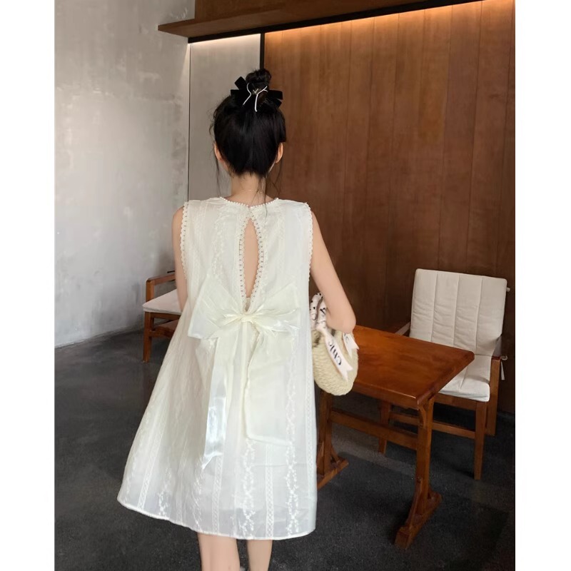 Grove Forever Lace Embroidered Sleeveless Vest Dress for Petite Women, Summer Backless Babydoll Dress Grove Forever Lace Embroidered Sleeveless Vest Dress for Petite Women, Summer Backless Babydoll Dress