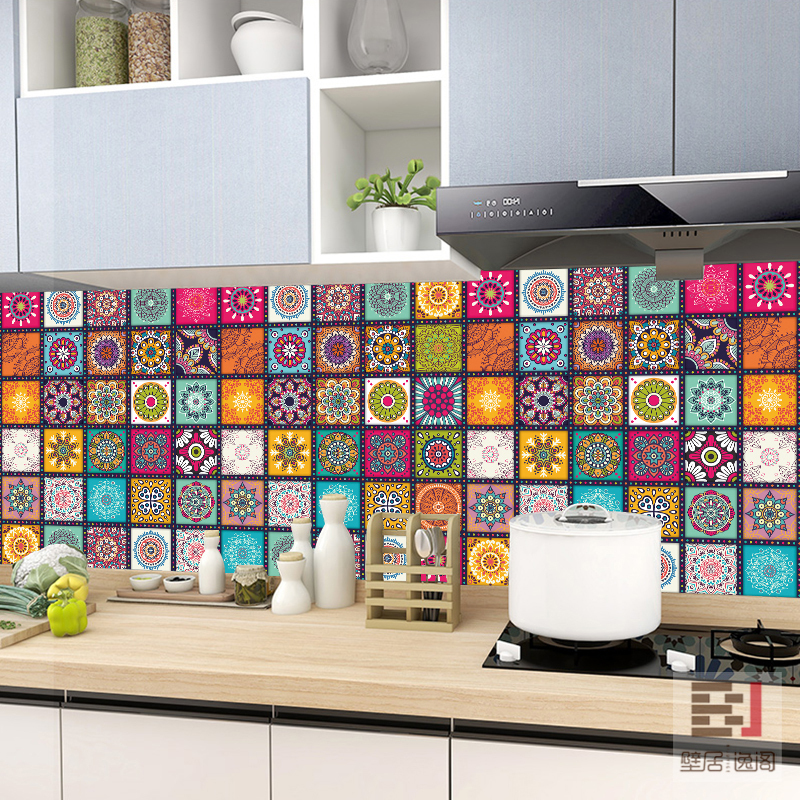 Wall Stickers for Kitchen Oil-Proofing, Waterproof Self-Adhesive Wallpaper, Thickened and High-Temperature Resistant Bathroom Decals, Cabinet Door Renovation