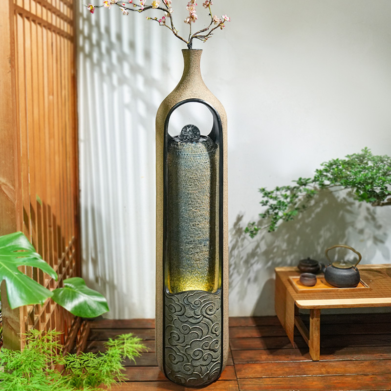 Indoor Floor-Standing Flowing Water Ornament, New Chinese-Style Living Room Decoration Fountain, Wealth-Attracting Circulating Water Feature, New Home Housewarming Gift Indoor Floor-Standing Flowing Water Ornament, New Chinese-Style Living Room Decoration Fountain, Wealth-Attracting Circulating Water Feature, New Home Housewarming Gift