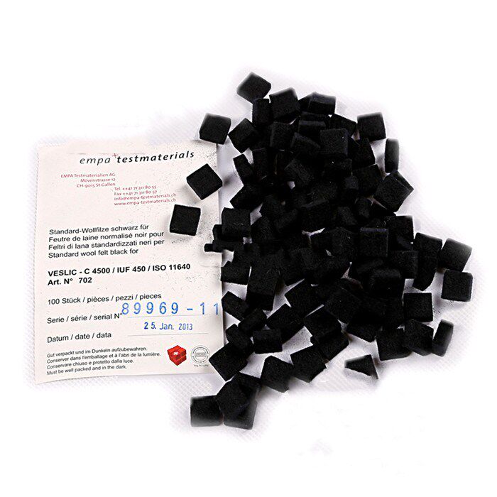 EMPA702 Black Wool Felt Block Leather Decolorized Black Wool Felt Swiss EMPA Wool Felt