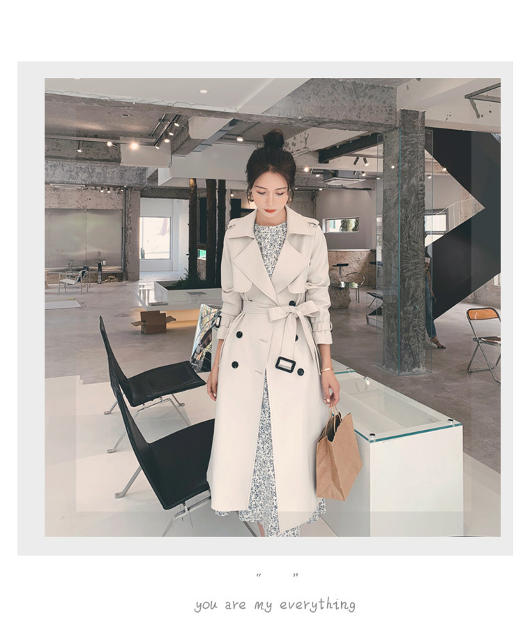 Women's Mid-length Trench Coat Elegant British Style For Petite_voghion.com
