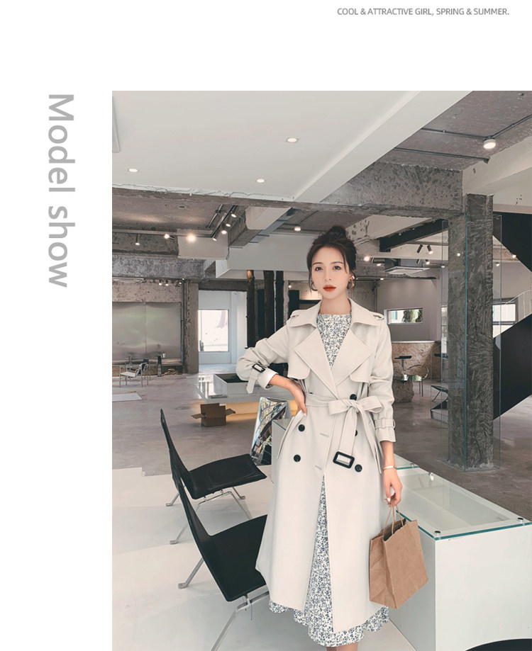 Women's Mid-length Trench Coat Elegant British Style For Petite_voghion.com