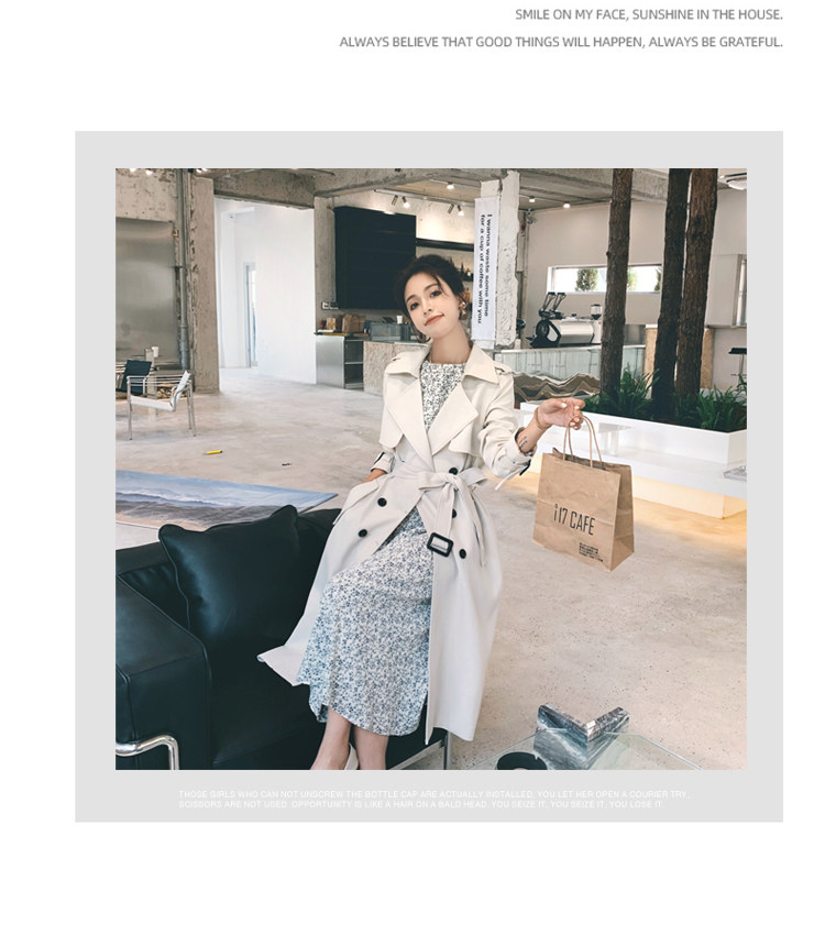 Women's Mid-length Trench Coat Elegant British Style For Petite_voghion.com