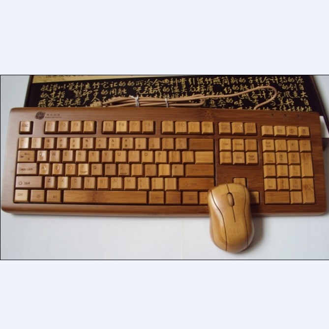 Bamboo Bamboo Wireless Mouse Bamboo Products Wired Keyboard Wired Bamboo Keyboard﹢Wireless Bamboo Mouse Set