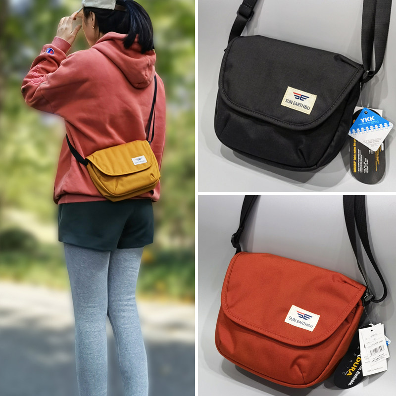 The new Japanese and Korean trendy brand sunearth Messenger Bag Ladies Simple Fashion Messenger Bag Ultralight Waterproof Small Shoulder Bag