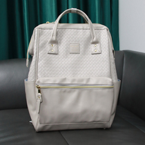 Super foreign style~~ Extra large PU leather backpack female backpack male 17 inch computer bag high school student school bag travel