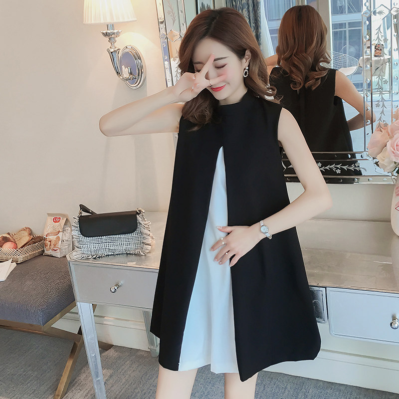 2020 new gestational woman dress summer dress Korean version fashion sleeveless vest dress loose with large size and slim fit outside