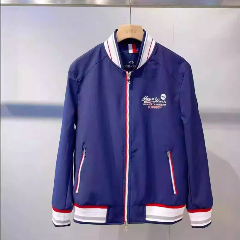 Brave&Shark/Warrior Shark Baseball Jacket Spring and Autumn High-End Simple Men's Stand Collar Jacket 0827 Brave&Shark/Warrior Shark Baseball Jacket Spring and Autumn High-End Simple Men's Stand Collar Jacket 0827