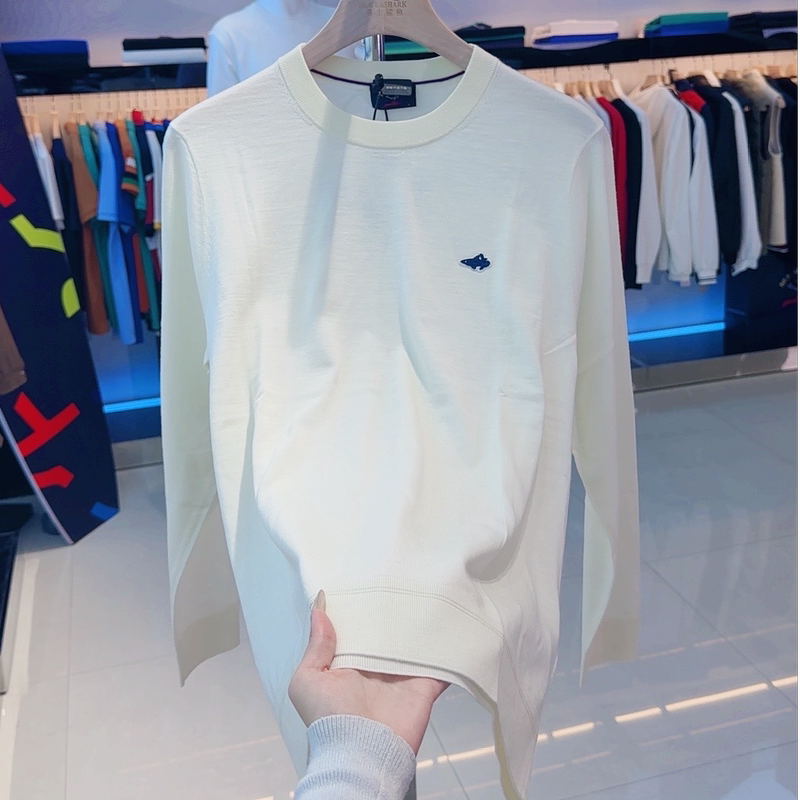 Brave&Shark/Warrior Shark Japanese-Style Knit Sweater Round Neck Sweater Autumn and Winter Striped Warm Wool Sweater for Men