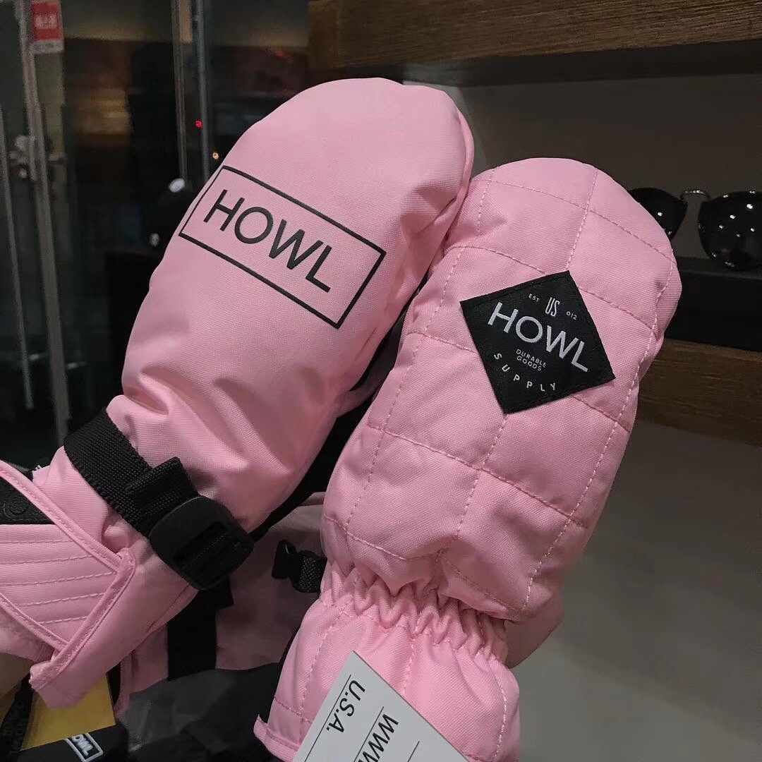 18-19 Găng tay trượt tuyết HOWL Dụng cụ trượt tuyết Dụng cụ trượt tuyết Găng tay đôi Găng tay Veneer - Găng tay găng tay nam
