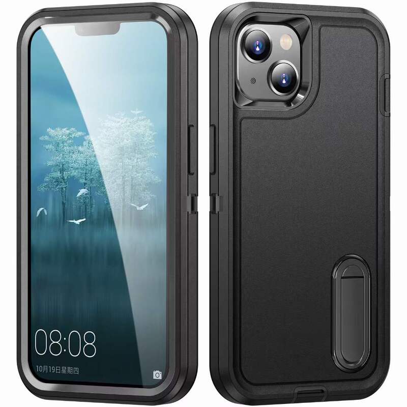 Thickened Silicone Anti-Drop Armor Phone Case 16 Suitable for Apple 13 Pro Max Full Coverage Case iPhone 17 Soft Gel 11 Three-In-One 12 Matte Anti-Slip 14/15 Protective Case 13 Mini Stand