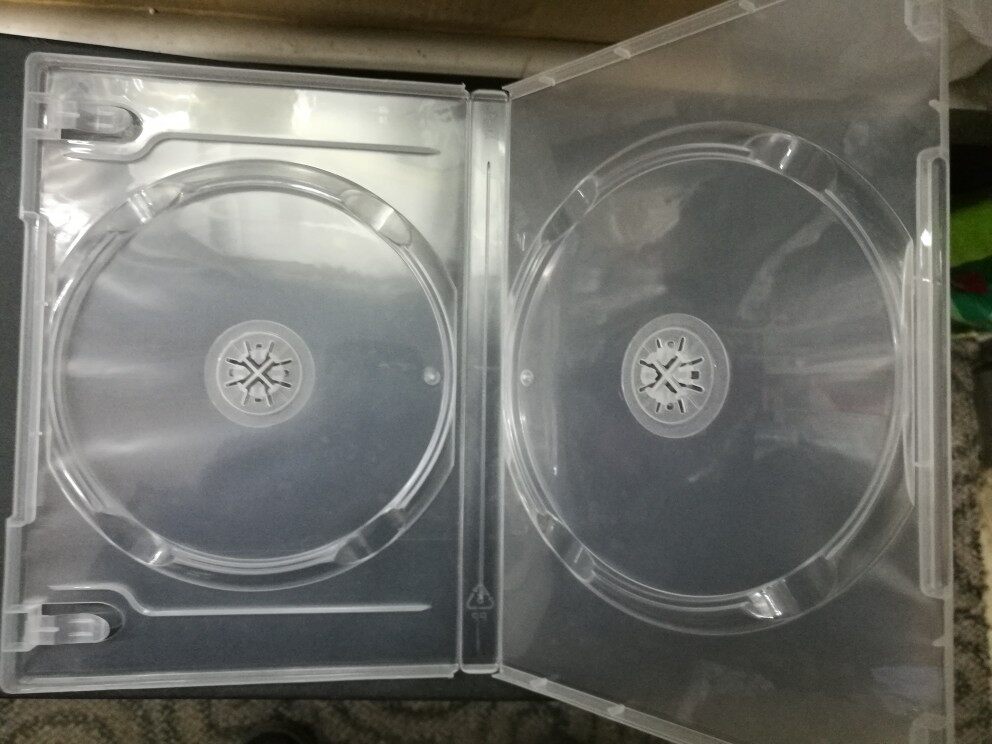 South China Sea Industrial A thick double optical disc empty box transparent CD DVD box plastic CD box can be inserted in color cover thickened type 