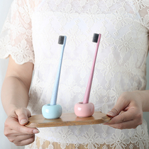 Ceramic creative couple toothbrush base vertical macaron toothbrush storage rack personality single toothbrush holder toothbrush insert