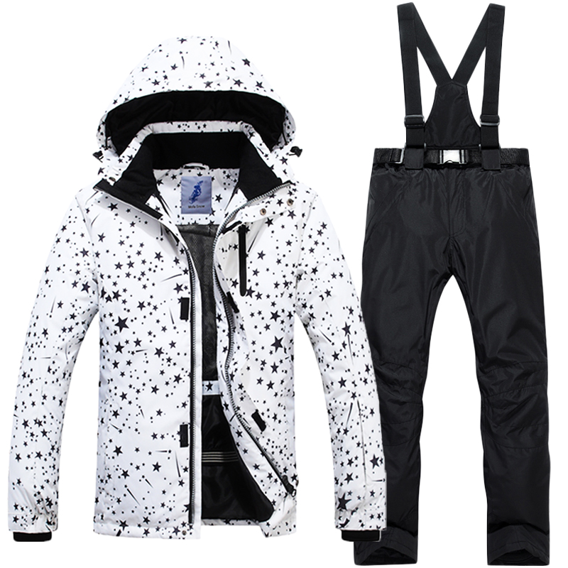 Ski pants men's single board double board ski suit windproof waterproof warm thickened ski suit men's suit Korean tide