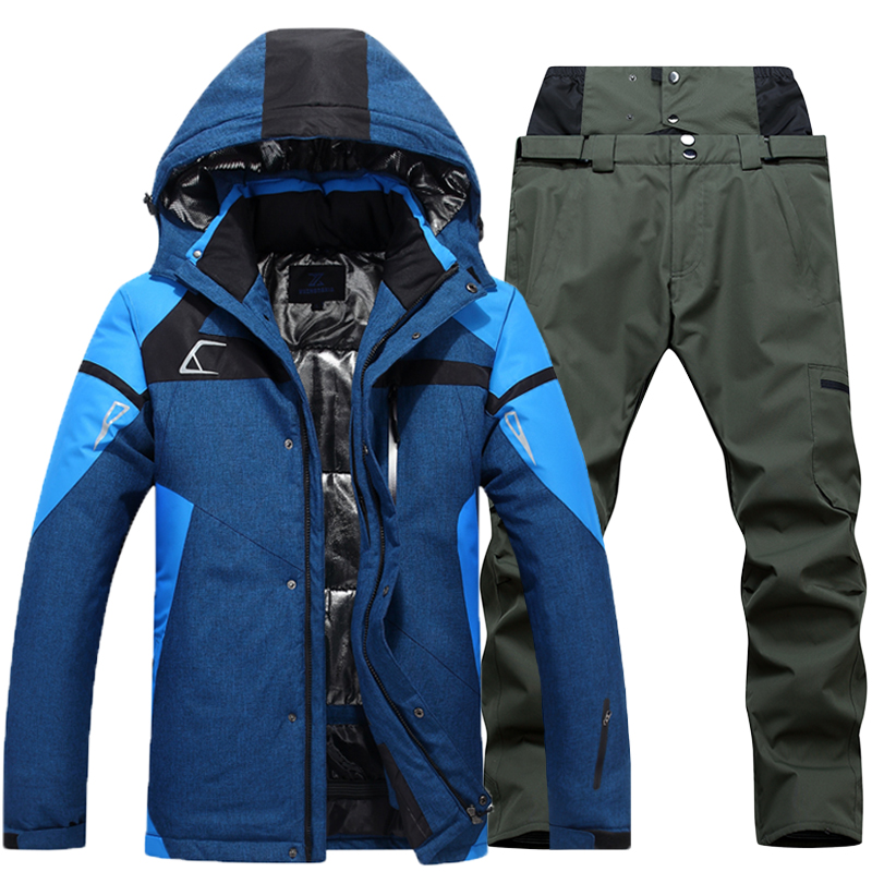 Ski Suit Men Suit Korea Winter Outdoor Thickening Big Size Single Double Board Waterproof Windproof Ski Suit Pants Suit