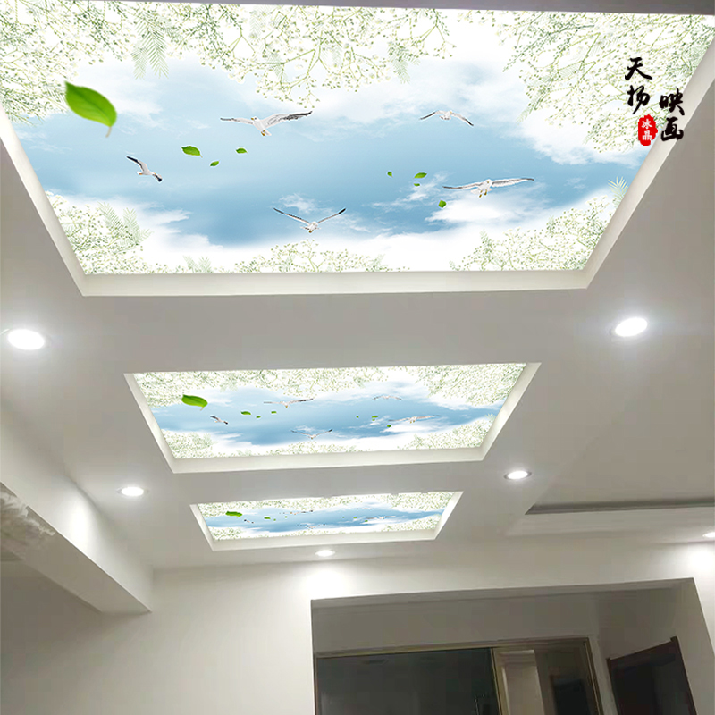 New art glass modern minimalist overhanging ceiling decoration florist Creative aisle Living room Euphotic Ceiling Suspended Ceiling
