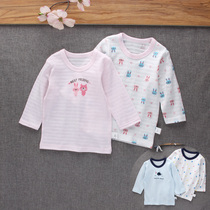 Two pieces of childrens bamboo cotton thin long sleeve T-shirt men and women baby baby cotton casual base top