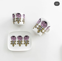 nmchic discontinued 20 spring Finnish Vihkiruusu pink rose hand-held mark plate