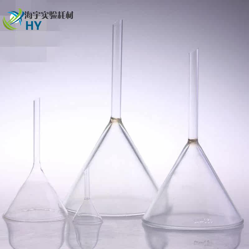 Glass funnel 60 75 90120150m m 90120150m m with short neck funnel tapered triangular funnel