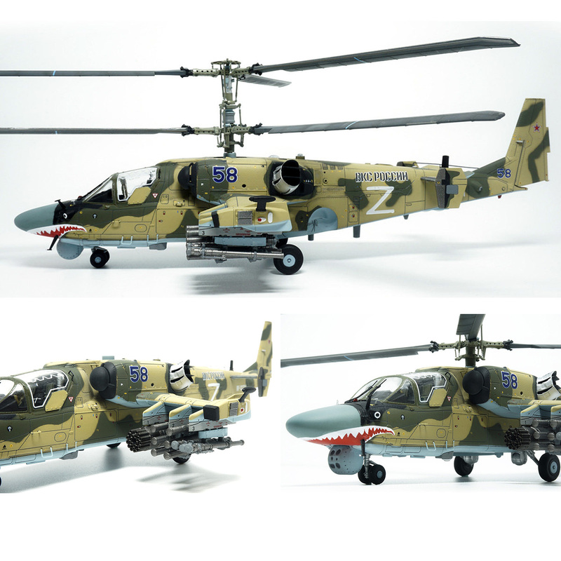 T-Model 1/72 Russian Ka-52 Armed Helicopter Special Operations Z Shark Mouth No. 58 Model