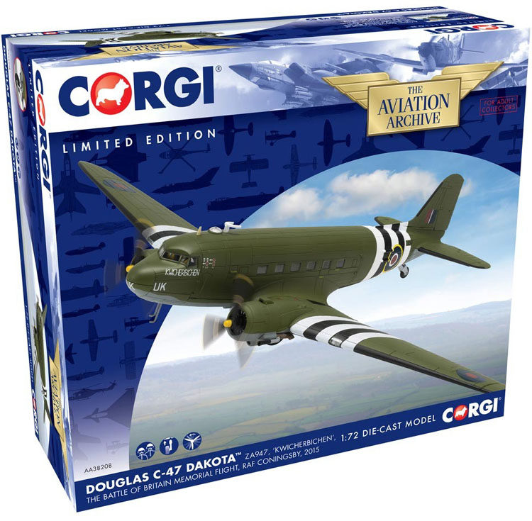 CORGI paparazzi AA38208 1 72 World War II British C-47 C47 transport aircraft British Memorial Flight