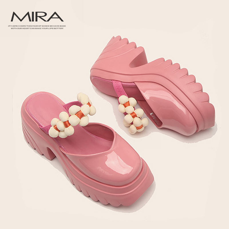 【Mira Special Offer】Cowhide Leather | 10cm Sweet and Youthful Pink Thick-Soled Chunky Heel Outdoor Shoes for Women, Summer 2026 【Mira Special Offer】Cowhide Leather | 10cm Sweet and Youthful Pink Thick-Soled Chunky Heel Outdoor Shoes for Women, Summer 2026