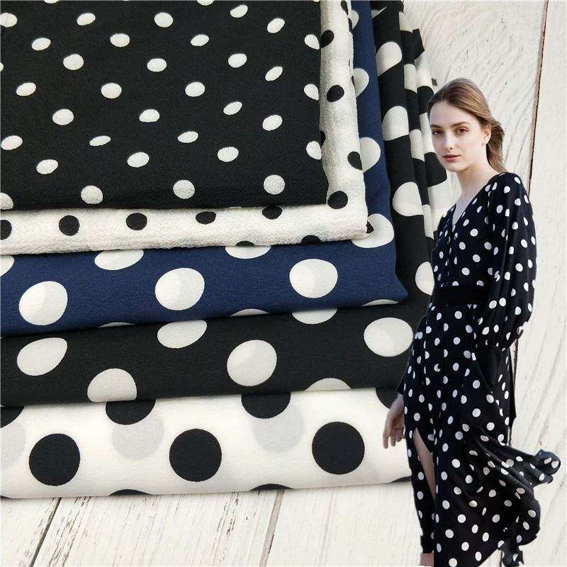 Miễn phí vận chuyển polka dot polka dot in voan dài váy vải Paris hạt váy rộng chân quần vải nửa mét giá - Vải vải tự làm