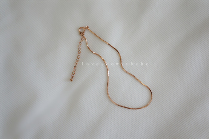 Mùa hè chất lượng phản hồi UK18K vàng hồng rắn xương vòng chân mịn chuỗi vòng chân đơn vòng chân tốt vòng đeo chân