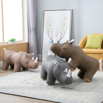 Creative rhino dwarf stool stool festive gift sofa stool animal stool changing shoe stool home decoration decoration