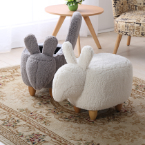 Creative shoe stool rabbit wearing shoes stool modern simple storage stool Ottoman Ottoman Ottoma dwarf rabbit trial shoe stool sofa footstool