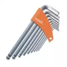 Taiwan swell swell 9 Metric Plated Chrome Plated Long Ball Head Allen Wrench 12803