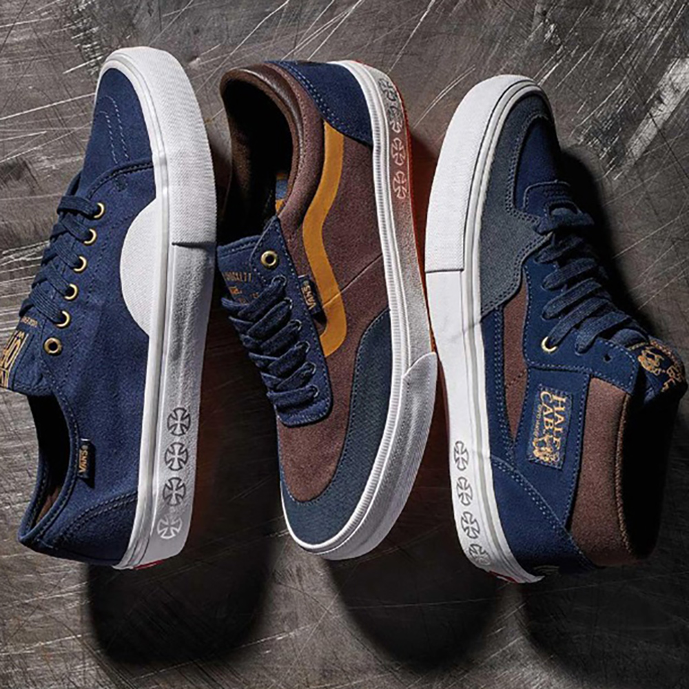 VANS X INDEPENDENTTHE Shockproof and abrasion-resistant Iron Cross Cooperative High and low Help 1985 skateboard