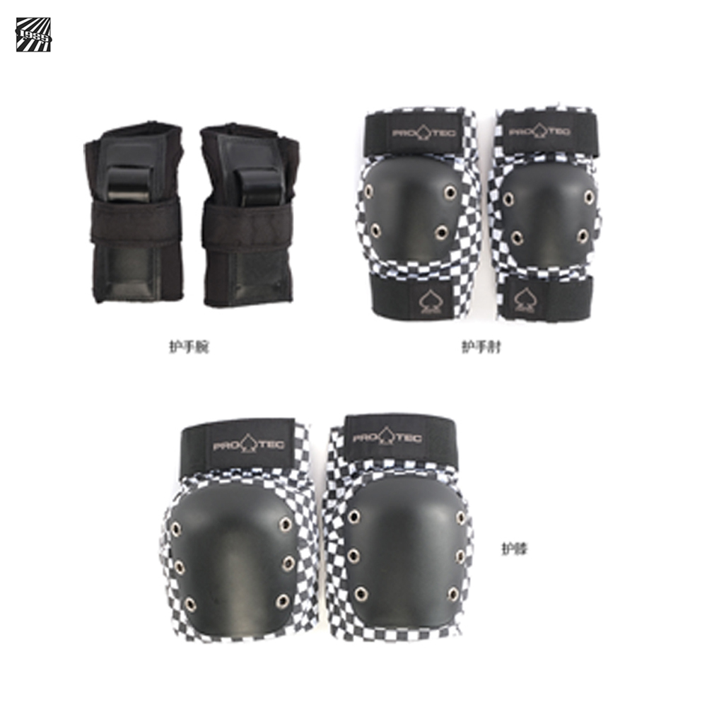 PRO TEC children's skateboard protective gear set wrist protector elbow protector knee professional wear-resistant protective gear 1985 skateboard