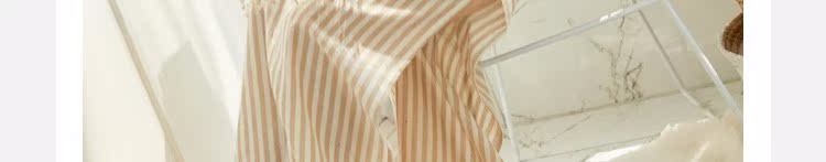 Bảy sợi Sen tươi cotton sọc nữ đồ ngủ dài áo choàng tắm áo choàng ngủ dịch vụ nhà quần áo - Night Robe đồ ngủ nam