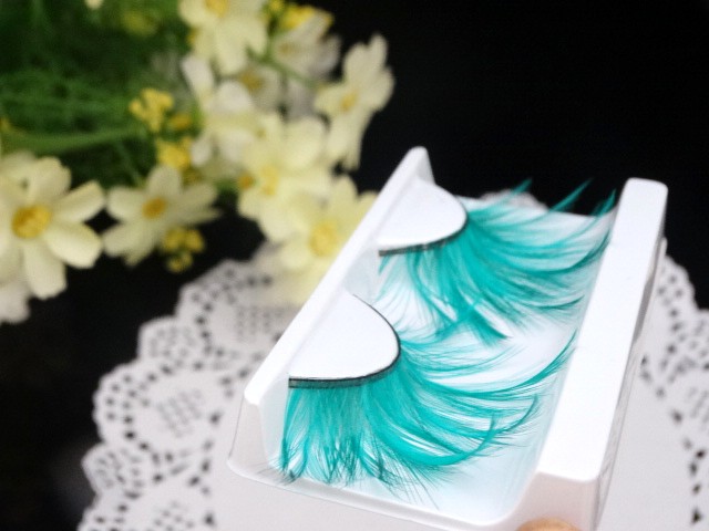 Bầu trời xanh lông lông mi giả sân khấu sáng tạo trang điểm mắt kịch nghệ trình diễn ảnh Halloween với lông mi giả cường điệu - Lông mi giả mi giả