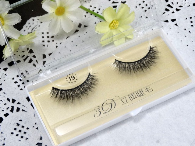 Tự nhiên thực tế 3D stereo nhiều lớp lông mi giả dày chéo ngắn đoạn đơn giản trang điểm nude 3D-019 mô phỏng lông mi trên keo dán mi giả