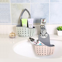 Kitchen utensils sink double drain hanging bag rack sponge pool storage supplies hanging basket drain rack