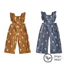 66 Do not return Bud Bud baby Louise Misha 19AW Girl Flower velvet strap pants