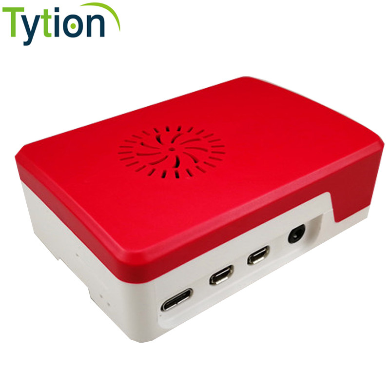 树莓派4b 外壳红白4代壳子raspberry pi 4 外壳盒子 兼容风扇安装