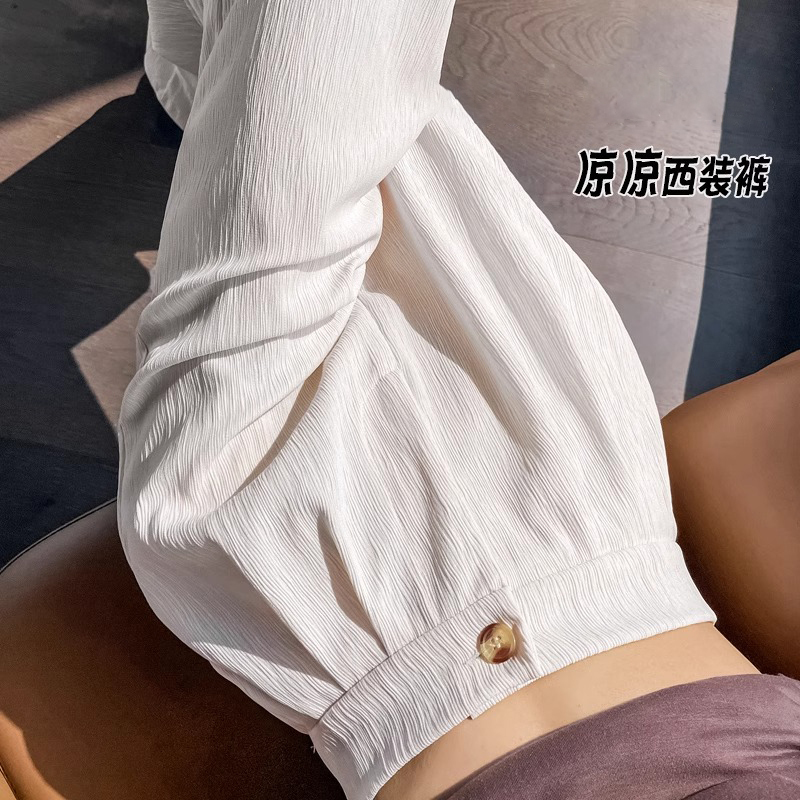 Mdcw Milan Style Suit Pants for Women, Spring and Autumn, Loose Fit for Petite Figures, 2026 Summer Thin Straight-Leg Casual Wide-Leg Pants