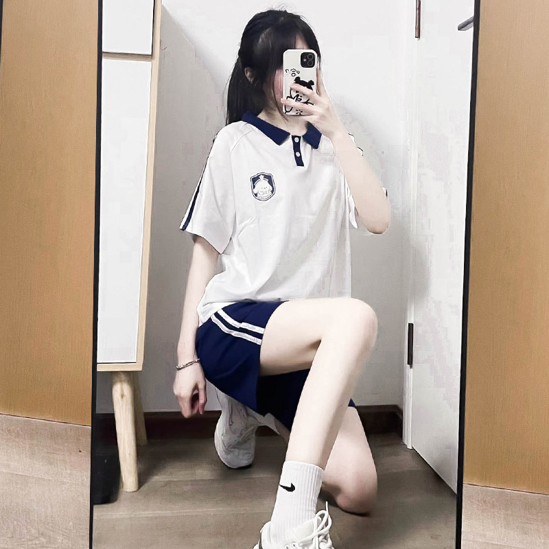 Milan Style Mdcw High School Entrance Exam Sports Pure Cotton Sportswear Set for Women, Summer Casual Student Running Shorts, College Style