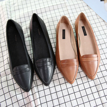 Spring 2019 wild womens singles shoes shallow pointed toe lazy shoes womens casual work shoes fashion womens flat shoes back straps